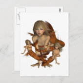 Golden Mermaid Postkarte (Vorne/Hinten)