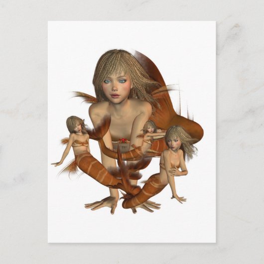 Golden Mermaid Postkarte (Vorderseite)