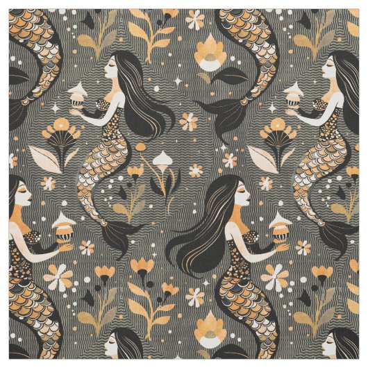 Golden Mermaids Stoff (Muster)