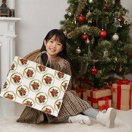 Golden Merry Christmas Gift Bag Große Geschenktüte