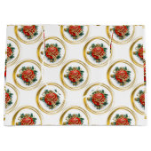 Golden Merry Christmas Gift Bag Große Geschenktüte (Vorderseite)