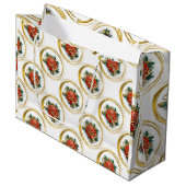 Golden Merry Christmas Gift Bag Große Geschenktüte (Vorderseite Schrägansicht)