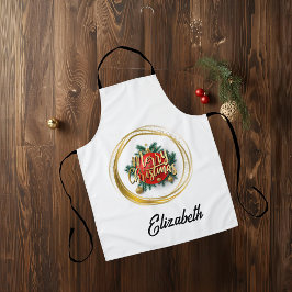 Golden Merry Christmas Personalized Apron Schürze