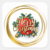 Golden Merry Christmas Sticker (Vorderseite)