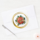 Golden Merry Christmas Sticker (Umschlag)