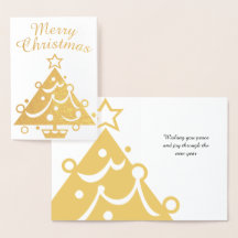 Golden Merry Christmas Tree