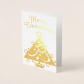 Golden Merry Christmas Tree Folienkarte (Vorderseite)