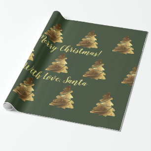 Golden Merry Christmas Tree mit Kerzen Elegant Geschenkpapier