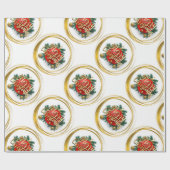 Golden Merry Christmas Wrapping Paper Geschenkpapier (Flach)