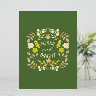 GOLDEN MERRY UND BRIGHT personalisiert Feiertagskarte