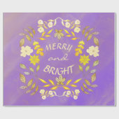 GOLDEN MERRY UND BRIGHT personalisiert Geschenkpapier (Flach)
