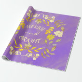 GOLDEN MERRY UND BRIGHT personalisiert Geschenkpapier (Ungerollt)