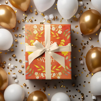 GOLDEN MERRY UND BRIGHT personalisiert Geschenkpapier