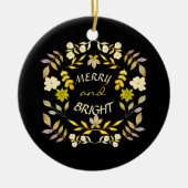 GOLDEN MERRY UND BRIGHT personalisiert Keramik Ornament (Vorne)