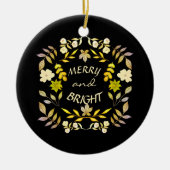GOLDEN MERRY UND BRIGHT personalisiert Keramik Ornament (Vorne)