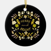 GOLDEN MERRY UND BRIGHT personalisiert Keramik Ornament (Vorne)