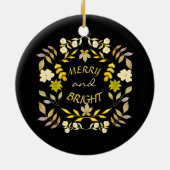 GOLDEN MERRY UND BRIGHT personalisiert Keramik Ornament (Hinten)