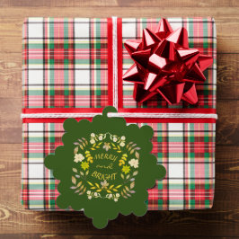 GOLDEN MERRY UND BRIGHT personalisiert Ornament Karte