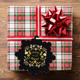 GOLDEN MERRY UND BRIGHT personalisiert Ornament Karte