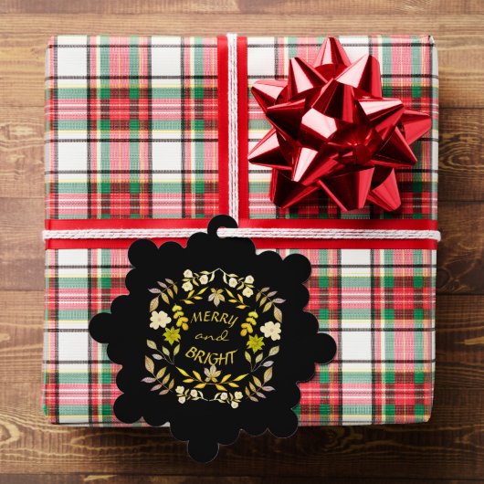 GOLDEN MERRY UND BRIGHT personalisiert Ornament Karte (Insitu (Geschenk))