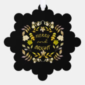 GOLDEN MERRY UND BRIGHT personalisiert Ornament Karte (Rückseite)