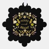 GOLDEN MERRY UND BRIGHT personalisiert Ornament Karte (Vorderseite)
