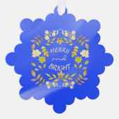GOLDEN MERRY UND BRIGHT personalisiert Ornament Karte (Vorderseite)