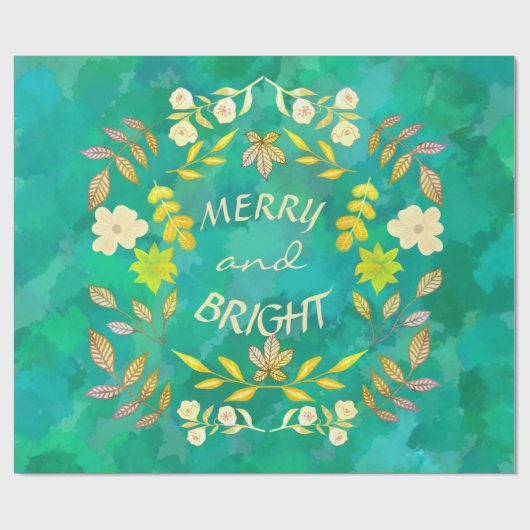 GOLDEN MERRY UND BRIGHT personalisiert Paper Telle Geschenkpapier (Flach)