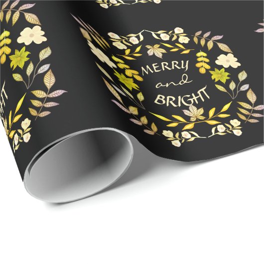 GOLDEN MERRY UND BRIGHT personalisiert Paper Telle Geschenkpapier (Rolleneckpunkt)