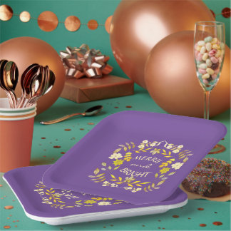 GOLDEN MERRY UND BRIGHT personalisiert Pappteller