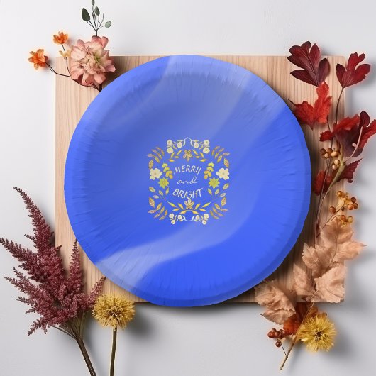 GOLDEN MERRY UND BRIGHT personalisiert Pappteller