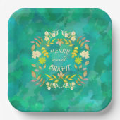 GOLDEN MERRY UND BRIGHT personalisiert Pappteller (Vorderseite)