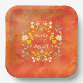 GOLDEN MERRY UND BRIGHT personalisiert Pappteller (Vorderseite)