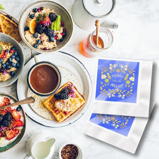 GOLDEN MERRY UND BRIGHT personalisiert Serviette