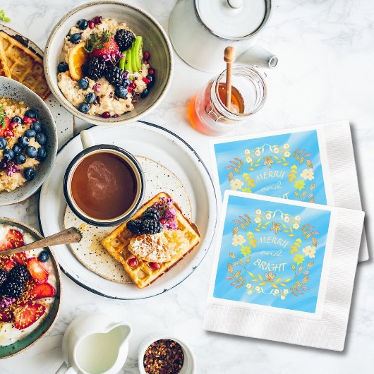 GOLDEN MERRY UND BRIGHT personalisiert Serviette