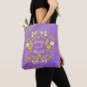 GOLDEN MERRY UND BRIGHT personalisiert Tasche