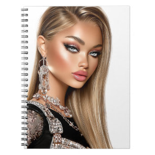 Golden Mesh Glam Girl Spiral Foto Notizbuch Notizblock