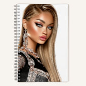 Golden Mesh Glam Girl Spiral Notebook Notizblock (Vorderseite)