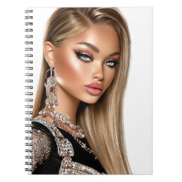 Golden Mesh Glam Girl Spiral Photo Notebook Notizblock