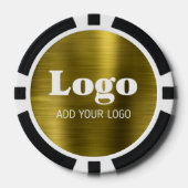 Golden Metal Style Custom Business Logo Casino Pokerchips (Vorderseite)