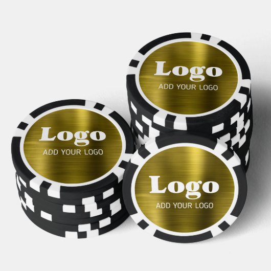 Golden Metal Style Custom Business Logo Casino Pokerchips (Stapel)