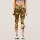 Golden Metalic Pattern Capri Leggings (Vorderseite)