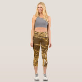 Golden Metalic Pattern Capri Leggings (Vorderseite)