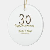 Golden Metallic 30th Happy anniversary add name Keramik Ornament (Links)