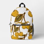 Golden Metallic Cherries Pattern Bedruckter Rucksack (Vorderseite)
