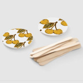 Golden Metallic Cherries Pattern Fächer (Non-assembled)