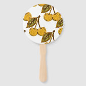 Golden Metallic Cherries Pattern Fächer (Vorderseite)