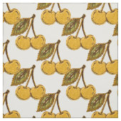 Golden Metallic Cherries Pattern Stoff (Muster)