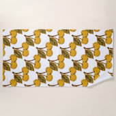 Golden Metallic Cherries Pattern Strandtuch (Vorderseite)
