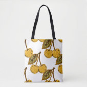 Golden Metallic Cherries Pattern Tasche (Vorderseite)